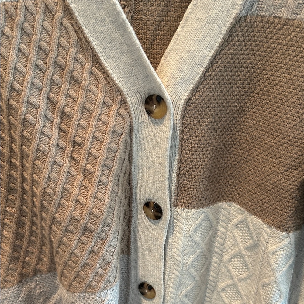 J. Jill Neutral Patchwork Cardigan - image 3